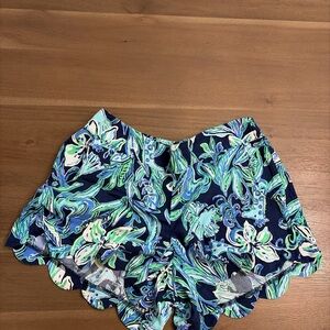 Lilly Pulitzer Navy and Aqua High Waist Shorts
